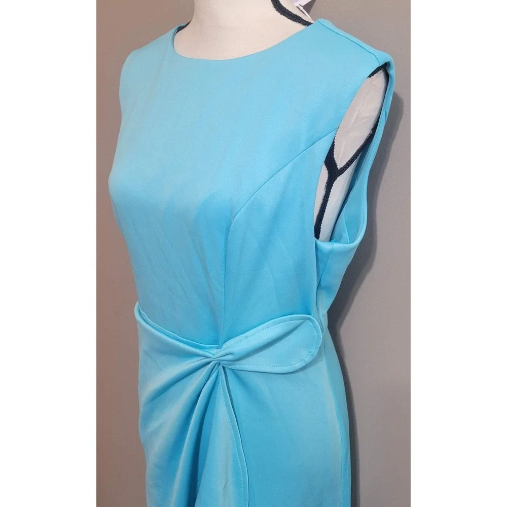 NWT Fehaute A-Line Twist Waist Midi Dress - Picture 6 of 7